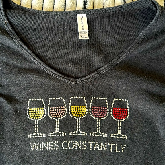 Wine lovers tee 3/4 sleeve - Picture 1 of 3